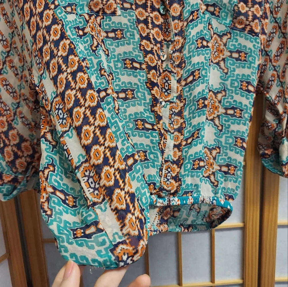 Gypsy 05 100% Silk Bohemian Blouse - Size Small - Picture 4 of 12